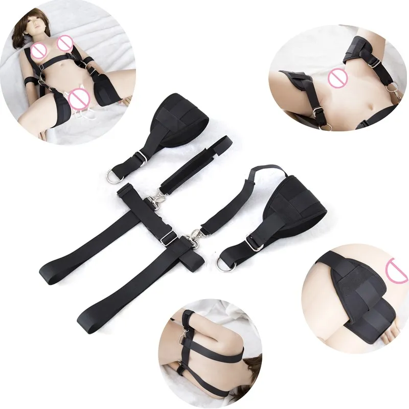 

Adult Slave Full Body Bondage Handcuffs Strapon Posture Assist Open Leg Ankle Arm Restraints BDSM Cuffs SM Sex Toys for Women