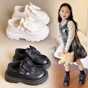2026 Spring And Autumn Girls' Leather Shoes With Soft Soles British Style Fashion Princess Shoes Kids Shoes 1