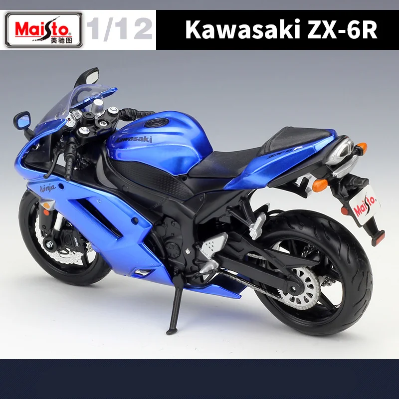 Modellino Moto Kawasaki Ninja ZX-6R 2023 Scala 1:12 | Pressofuso Verde Giocattolo Per Bambini | Regalo