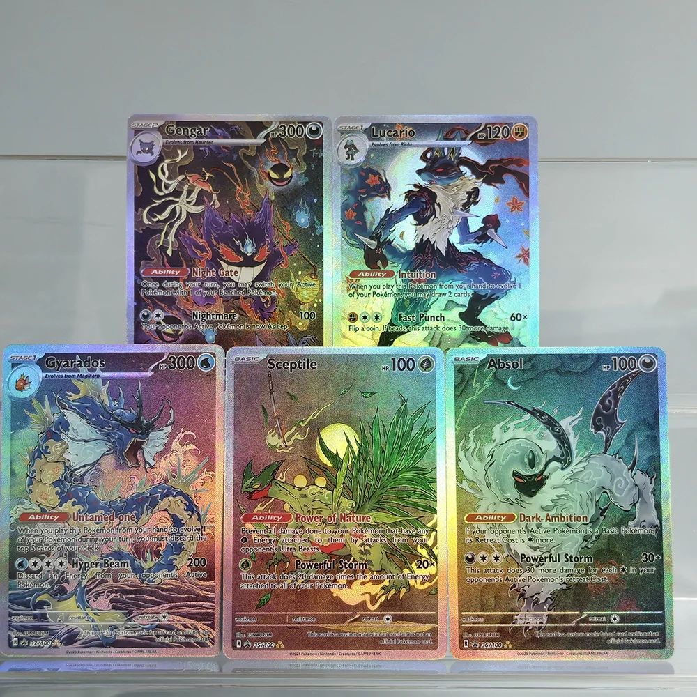 DIY  카드 영어 중국어 산과 강의 고전 스타일 켄가르 앱솔 기아라도스 루카리오TCG 게임 컬렉션 카드