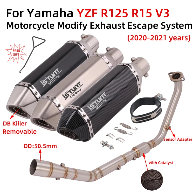 Motorcycle Modify Exhaust Escape Full System Front Mid Link Pipe Db