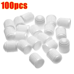 100 - Pack Black Dome - Shaped Tire Valve Caps with O - Ring Seal (White)