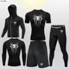 Spider Men'S Fitness High Quality Gym Running Sports Suit MMA Rashguard Compression Breathable Tights Shorts Sets Men Boxing 1