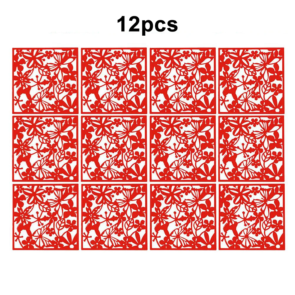 Room Divider Screen 12pcs Hollow Room Divider Screen Hanging Panel Curtain Partitions Waterproof Household Hotel DIY Art Decoration