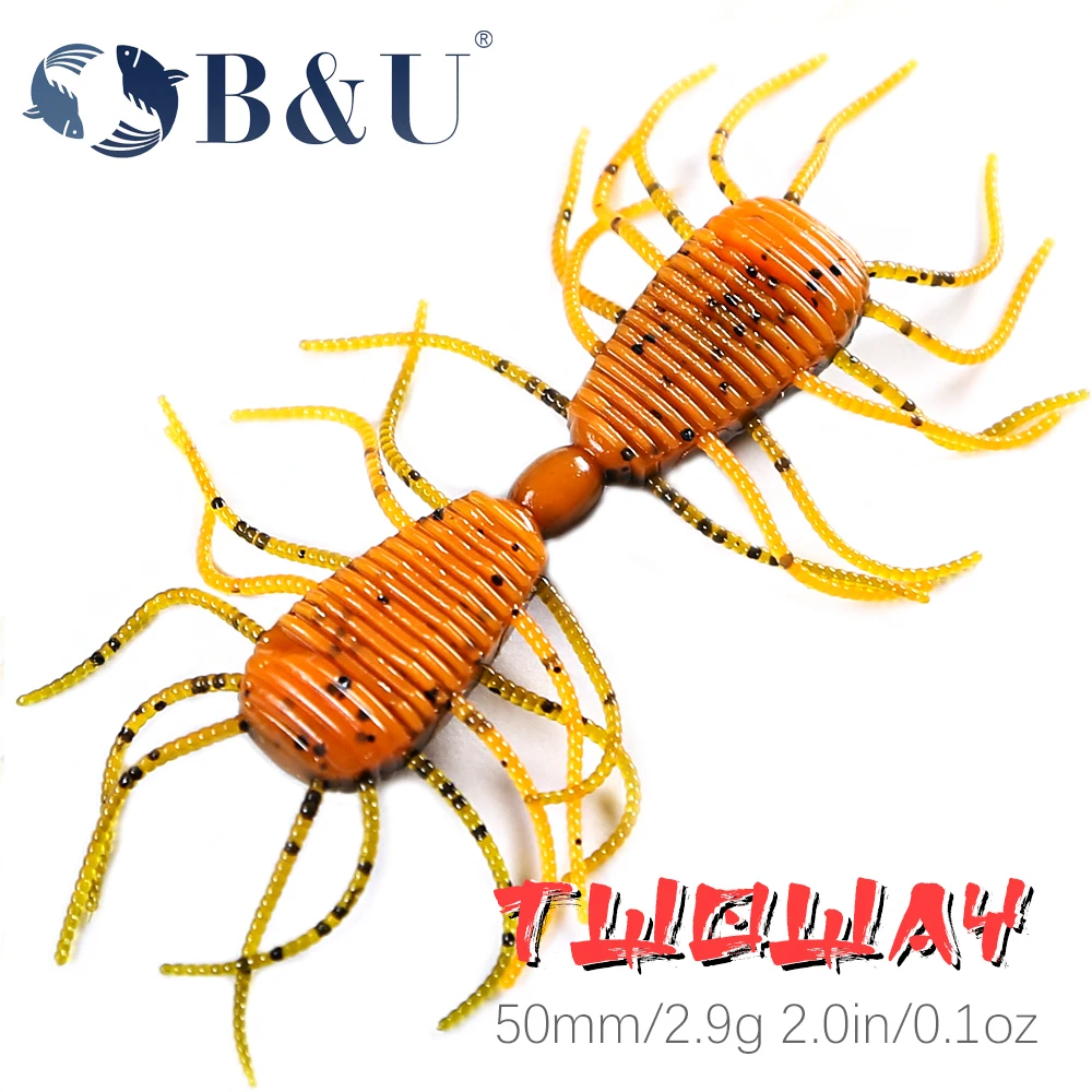 B&U Larve Soft Lures 50mm Fishing Artificial Lures Silicone Bass Barsch Pike Swimbait Jigging Plastic Baits Worm