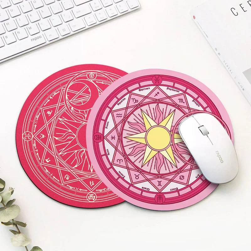 Kawaii Round Mouse Pad Desk Pad Laptop Mouse Mat Office Home PC Computer Keyboard Cute Non-Slip Rubber Desk Mat