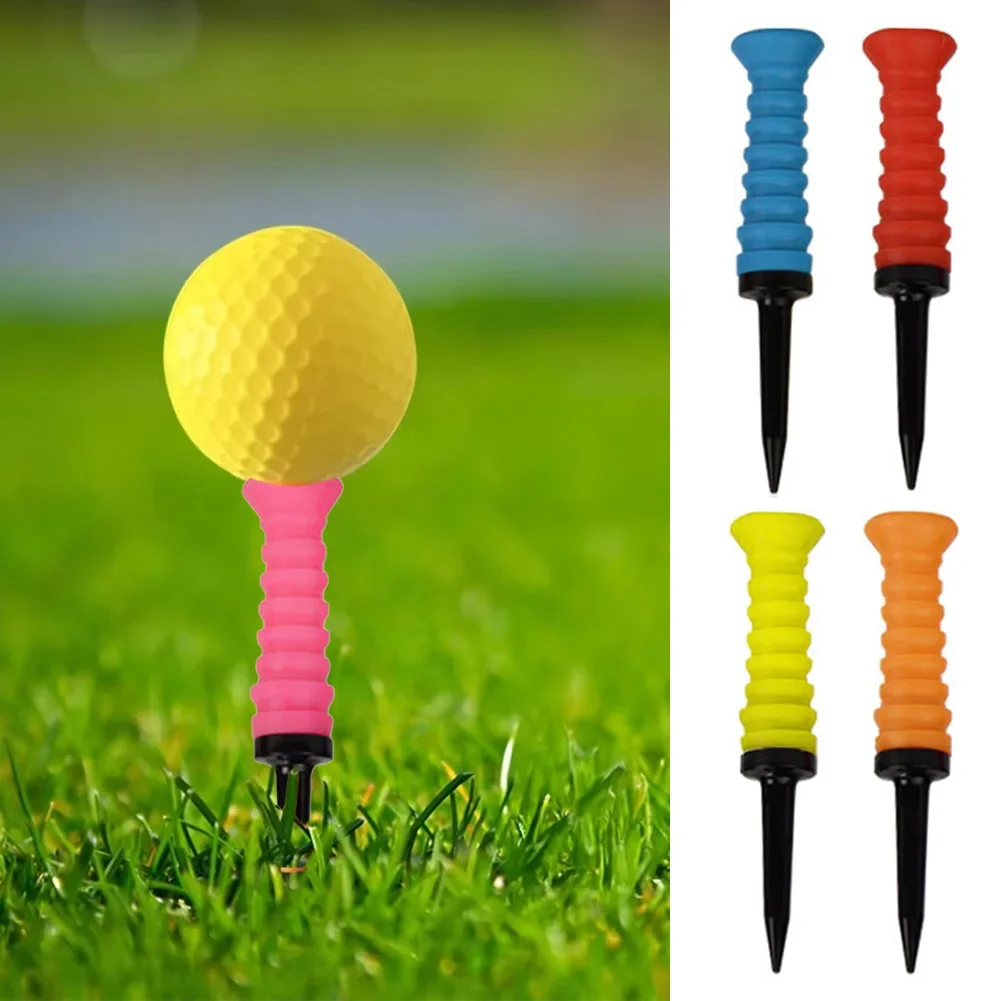 1Pc Flexible Rubber Golf Tees 83mm Durable Low Friction Multicolor Golf Tees Exercises Ball Holder Training Aids Supplies
