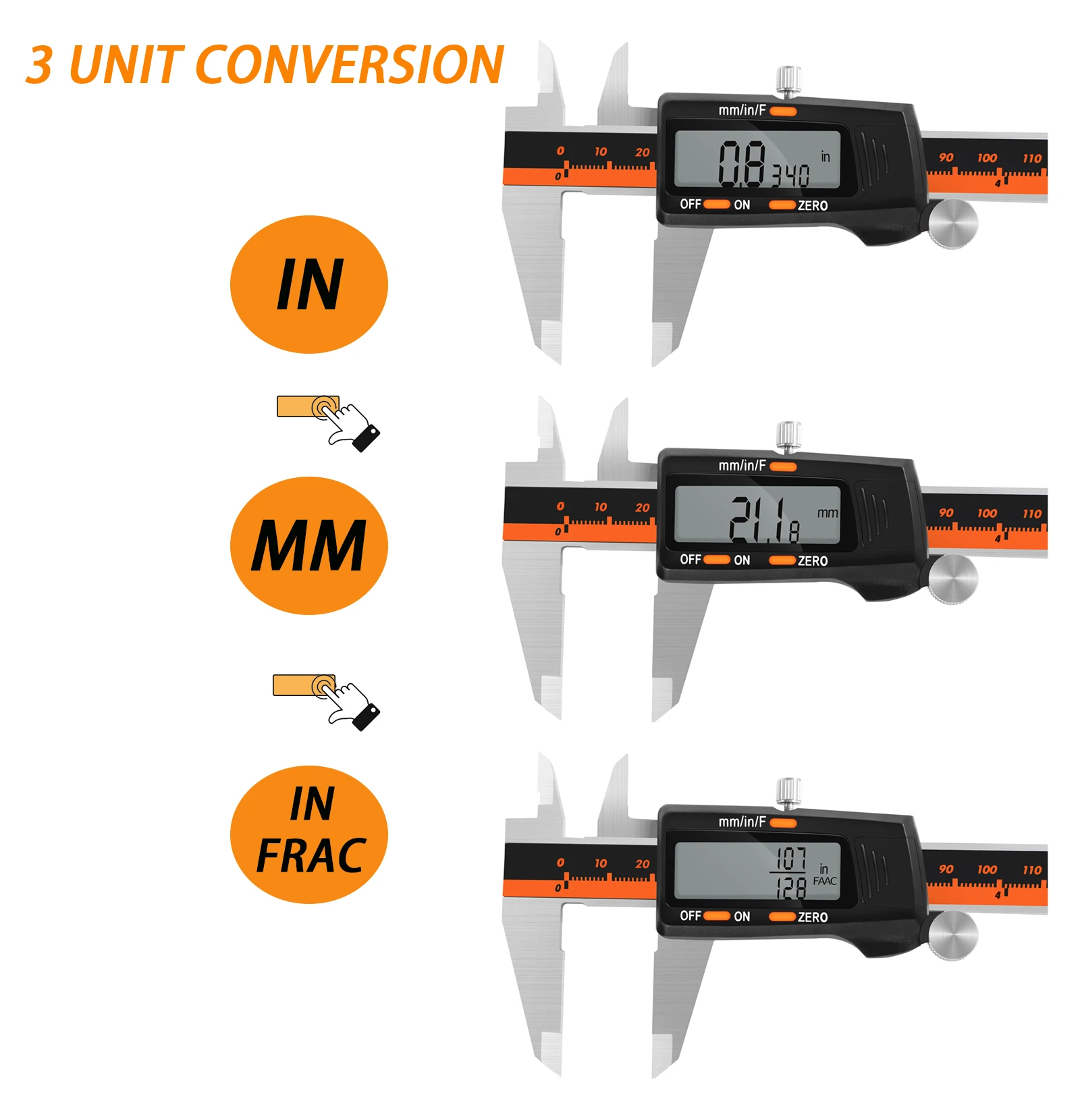 Calibrador digital de 150 mM, calibrador deslizante electrónico Herramienta  digital de precisión Micrómetro Pantalla LCD grande TUNC Sencillez