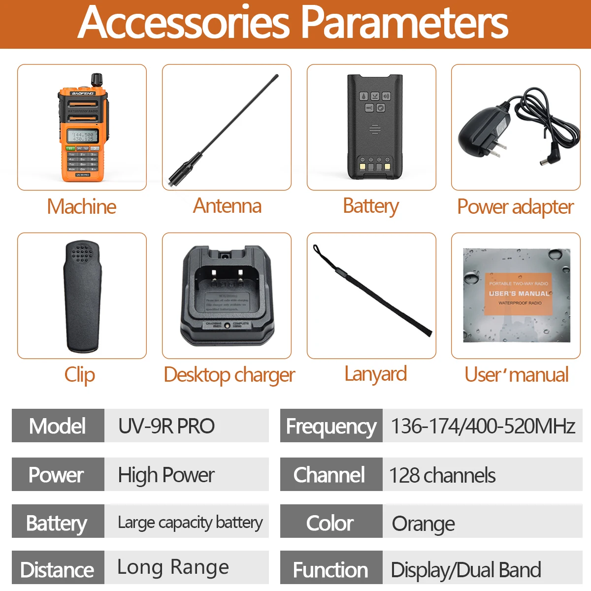 9r plus v1-Baofeng UV-9R Pro Étanche IP68 Walperforated Talkie