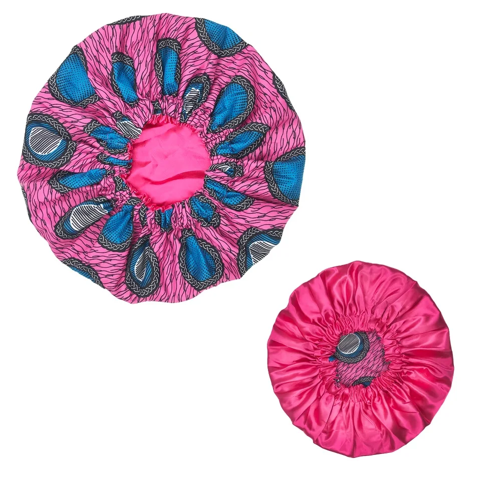 New Extra Large Satin Lined Bonnet Women Big Size Beauty Print Satin Silk Bonnet Sleep Night Cap Head Cover Bonnet Hat Wholesale