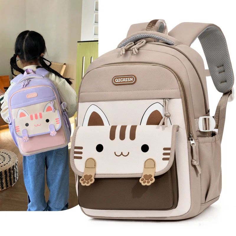 Kawaii Cat Print Large Capacity School Bag Nylon Unisex Urban Minimalist Style Bookbag for Students 14 Inch Laptop Backpacks 1