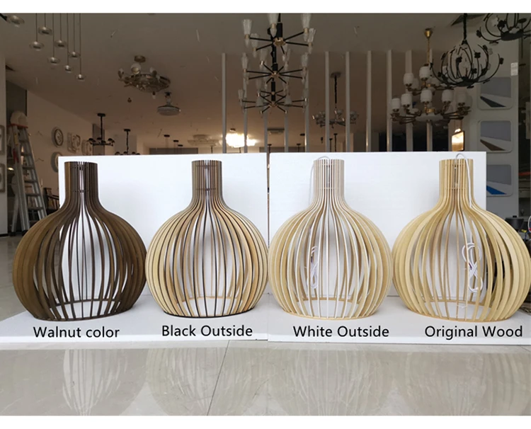 pendant lamp Wooden Birdcage Chandelier Black/White E27 Chandelier Ceiling Living Room Bedroom Dining Kitchen Cafe LED Decorative Lights pendant lights