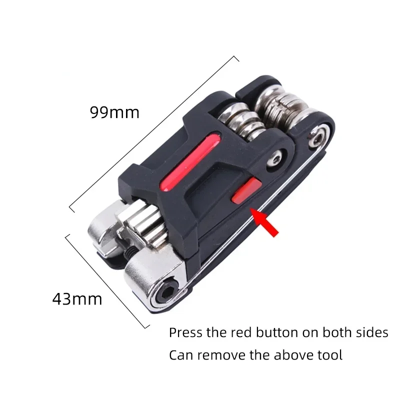 CXWXC Outil de vélo 11/16 en 1 - Outil de chaîne/Torx/hexagonal/tournevis - Outils de réparation avec gonfleur de CO2 pour vélo de route et VTT (11 en 1