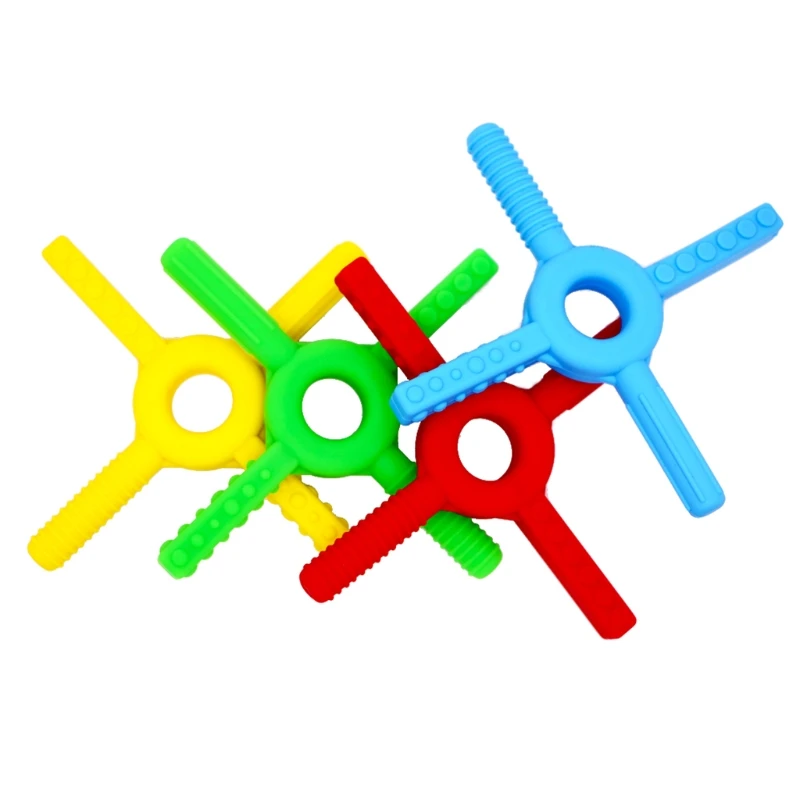 Baby Silicone Teether Newborn Teething Cross Style Stick Biting Sensory Chewing Nursing Soother Molar Toy Gift A2UB | Мать и ребенок
