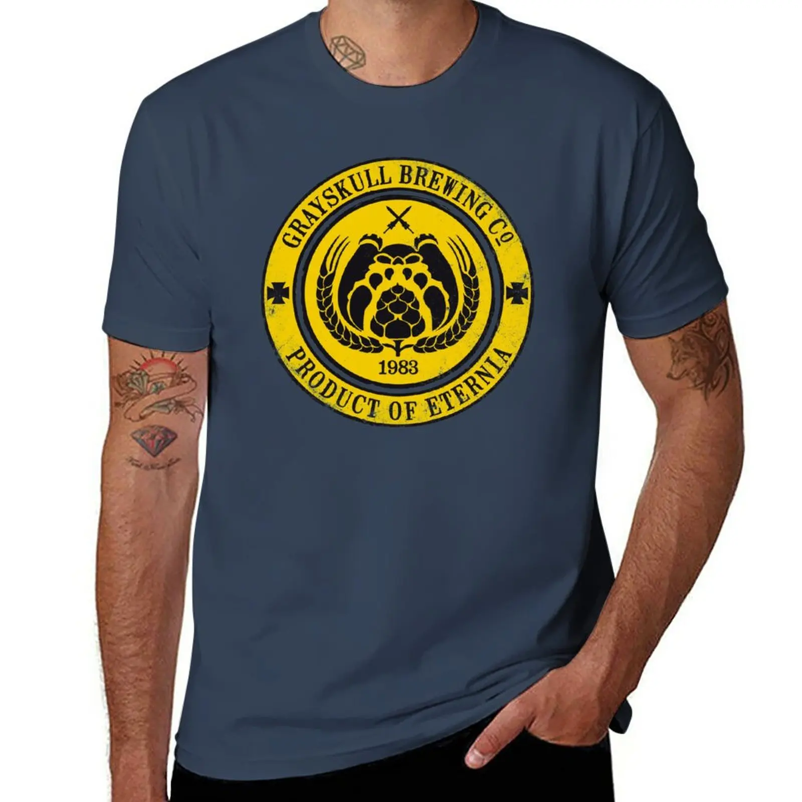 Grayskull Brewing Company-T-Shirt Gialla Vestiti Estetici Vestiti Carini Grafica Abbigliamento Uomo
