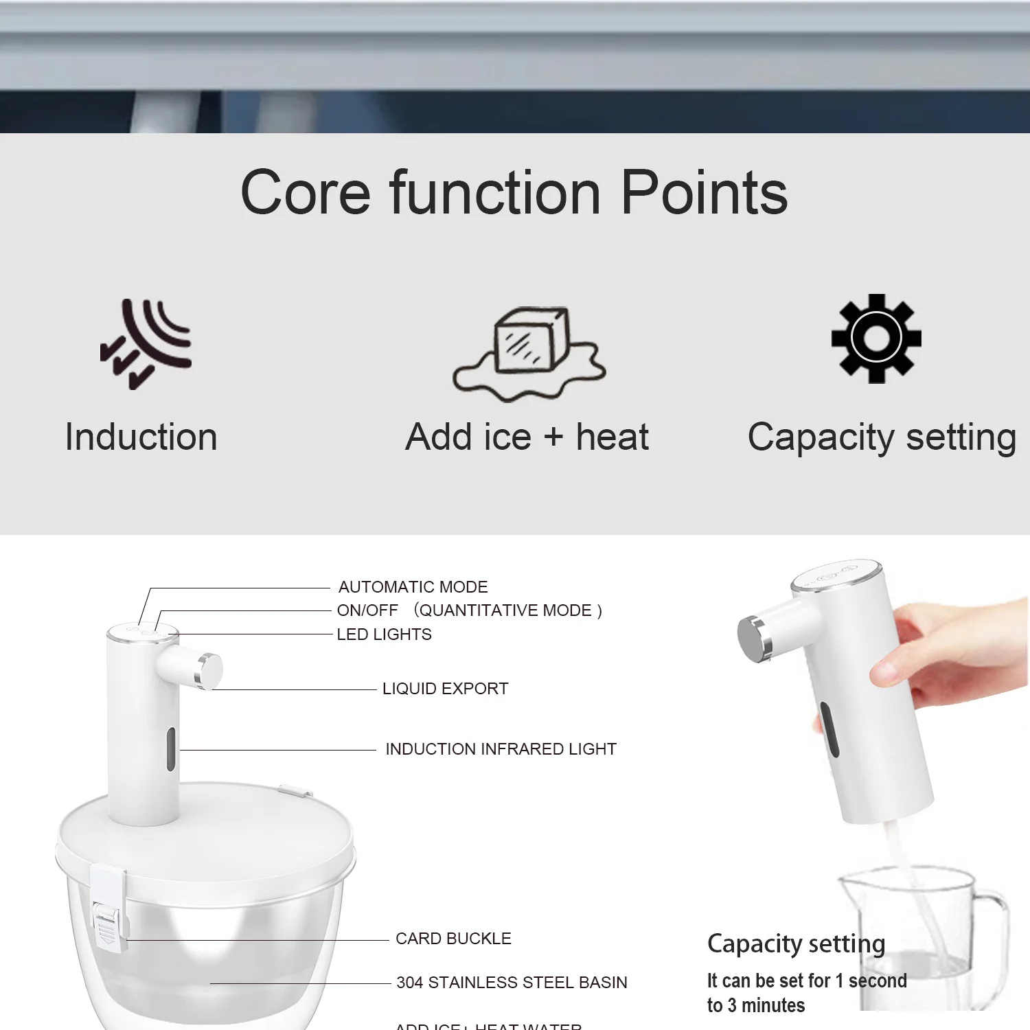 Description Picture 3 of itemProfessional Smart Quantitative Alcohol Dispenser High End Whiskey Pump Dispenser Liquor Pump Adjustable Electric Wine Decanter