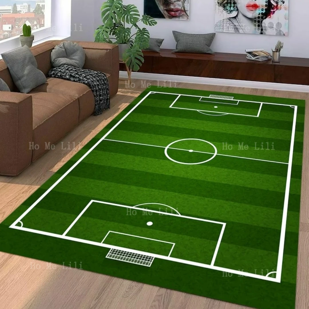 녹색 축구장 그라운드 스포츠 매트, 팬 클럽, 어린이 방 장식 카펫 