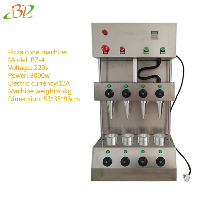 4pcs Hand Hold Pizza Cone Making Machine With Rotary Oven Pizza Cone Forming Equipment