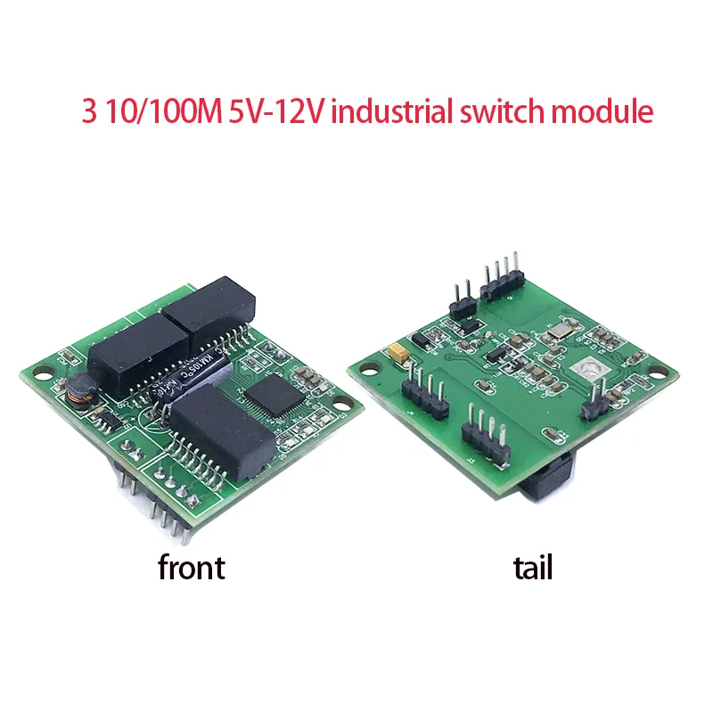 

Unmanaged 3port 10/100M industrial Ethernet switch module PCBA board OEM Auto-sensing Ports 5V-12V Motherboard