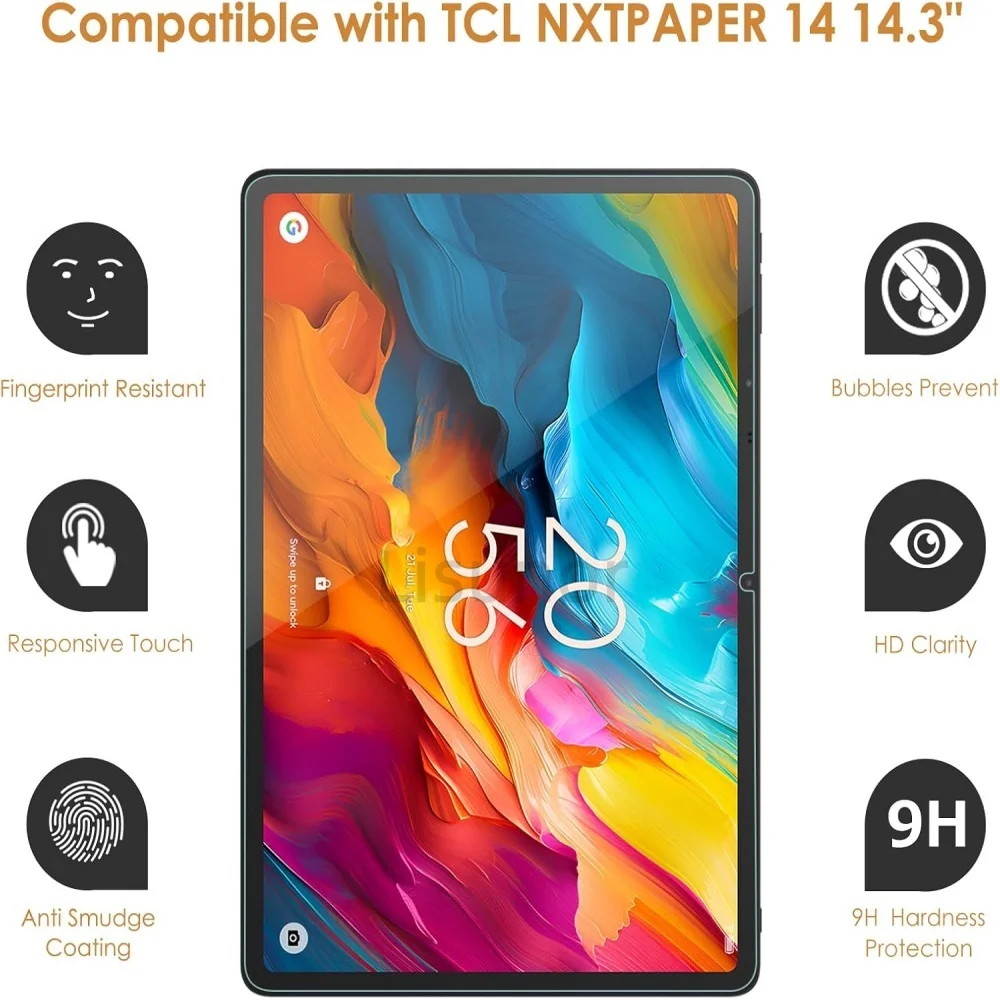 Premium Tempered Glass Tablet Screen Protector - Anti-Fingerprint HD Clear Film