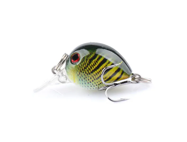 1 Stück / 9 Stück 3,3 cm / 2 g Neuer Karpfen-Wobbler Crankbait mit BKK Einzelhaken, Rock Luya Laser Kunstköder „Little Fat Man“, schwimmend – Detail 7