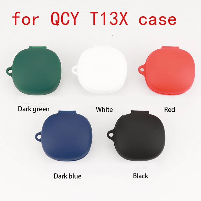 For QCY T13 X Case Solid Color Silicone Shockproof Bluetooth Earphone Cover  for qcy t13x hearphone box fundas - AliExpress