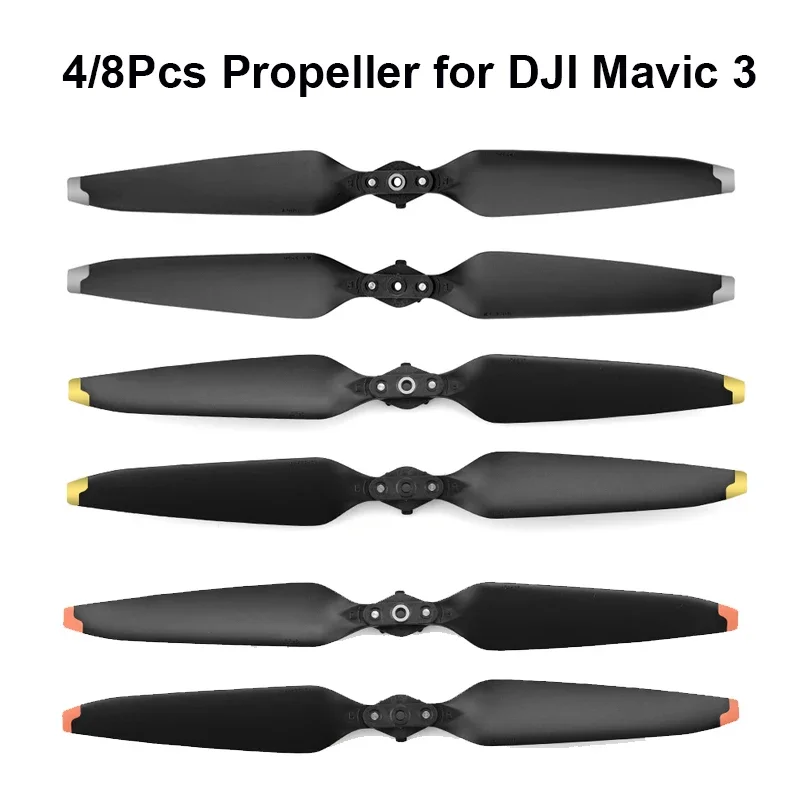 Hélices DJI Mavic 3/Classic Orange 2 ou 4 Paires - Haute Ténacité