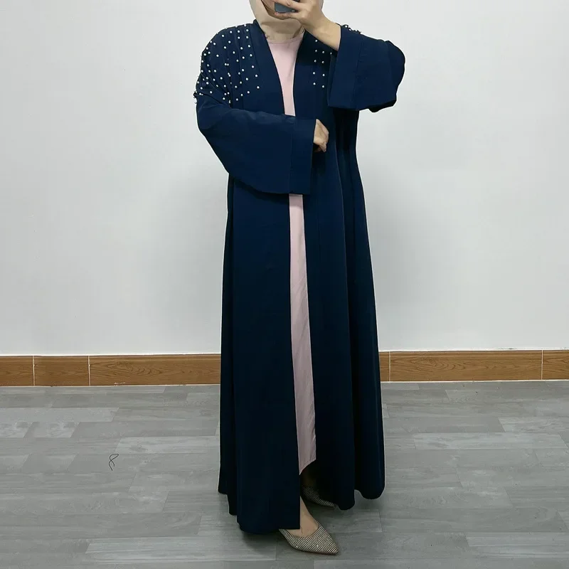 Eid Kimono Abaya for Women Dubai Luxury Beaded Open Abayas Turkey Muslim Hijab Dress African Islam Modest Clothes Kaftan Robe
