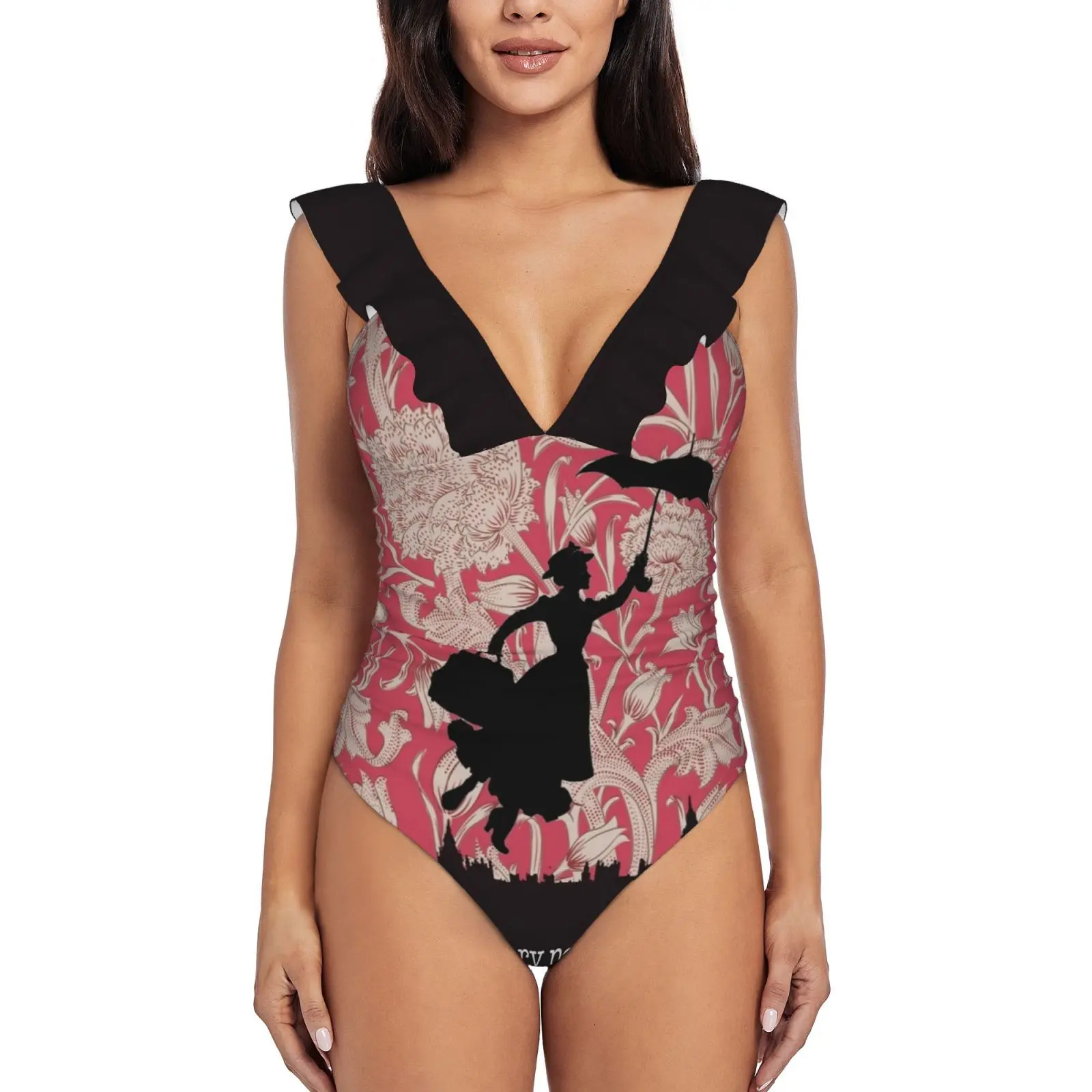 Mary Poppins Costume Da Bagno Con Volant Costumi Da Bagno Da Donna Monokini Costumi Da Bagno Costumi Da Bagno Mary Poppins Silhouette Copertina Del Li