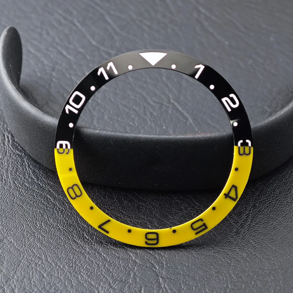 Men's Watch Replacement Bezel Insert with Tilted Ceramic and Carbon Fiber Texture