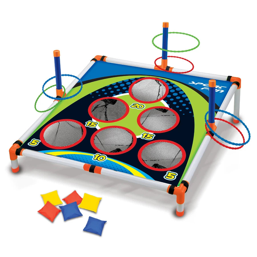 Cornhole portátil jogando círculo virola placa conjunto fácil montar diversão crianças interativo adultos ao ar livre quintal jogar jogo brinquedo