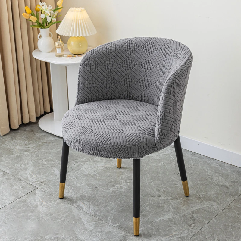 Jacquard Curved Chair Cover Nordic Round Armchair Elastic Seat Covers Home Hotel Dustproof Protect Dining Chair Slipcover 3