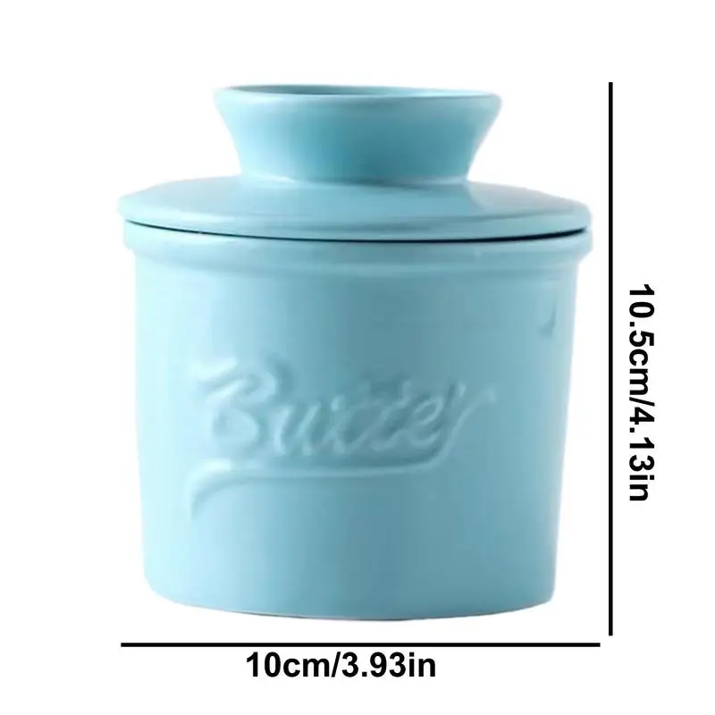 butter jar with lid Ceramic Butter Dish Handmade Big Capacity Butter Keeper Household use Cylindrical cheese butter Sealed can