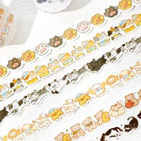 1Pc Cartoon Animals Series Washi Tape Cute Sticker Decorative Collage Adhesive DIY Scrapbooking Hand Made Masking Stationery 1