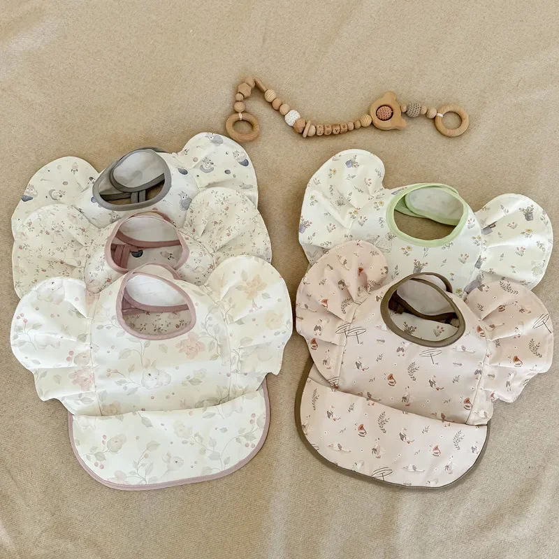 Korean Style Children's Bibs Waterproof Oil-resistant Baby Feeding Bibs Durable No-wash Cropped Food