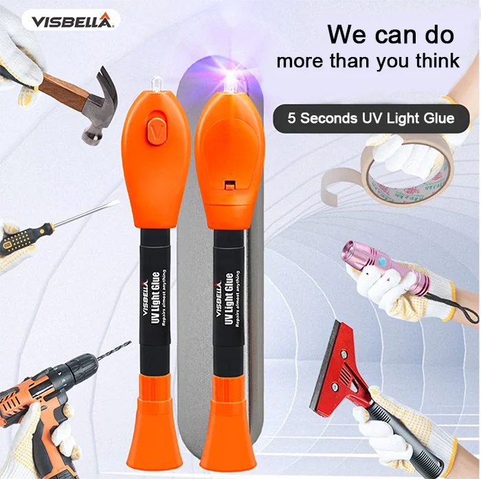 Colla UV Visbella Con Lampada - Kit Per Riparazioni Su Vetro, Metallo, Legno E Plastica, 4+8g - Foto 8
