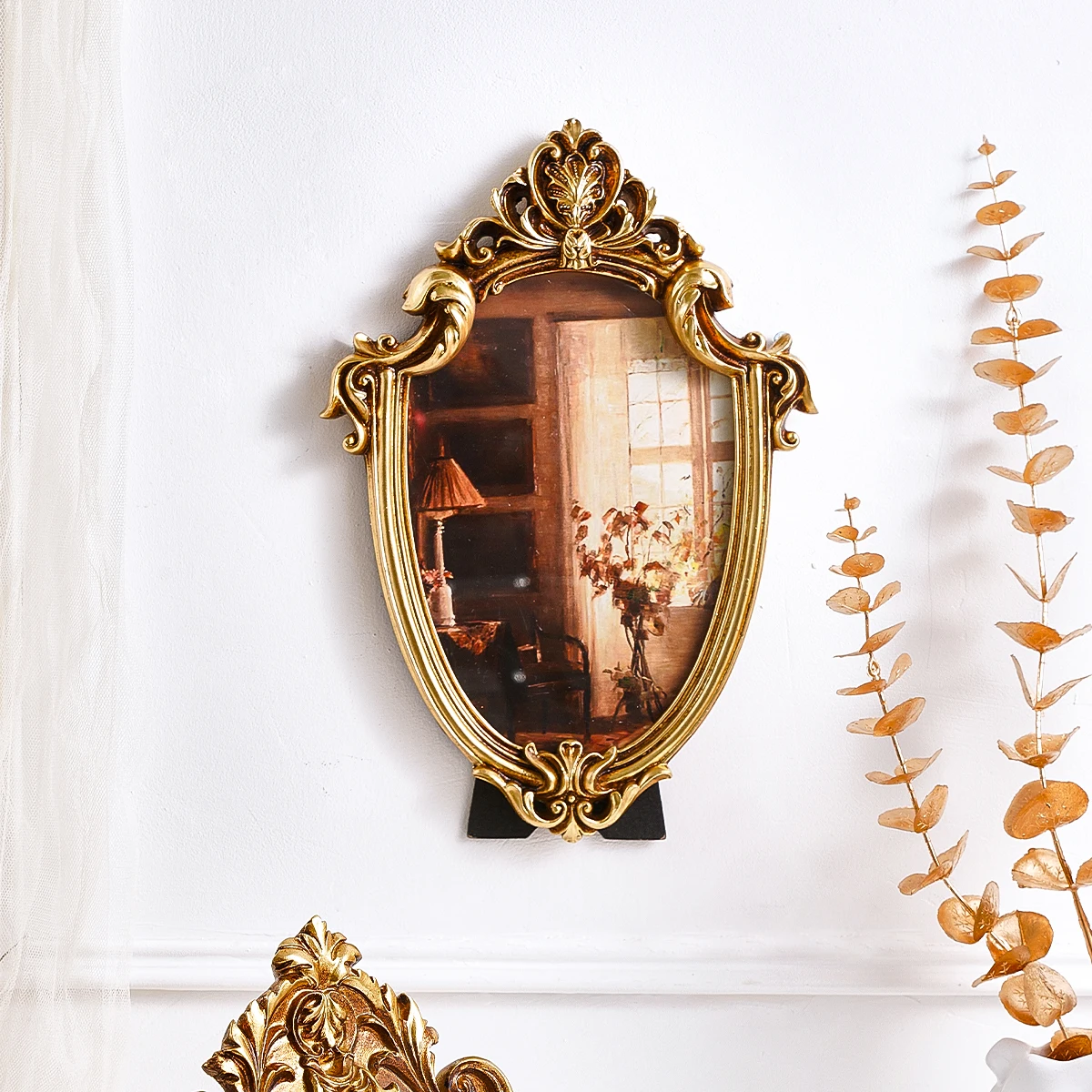 1PC, European classical lace-patterned decorative photo frame, placed on the desktop, suitable for home decoration photos