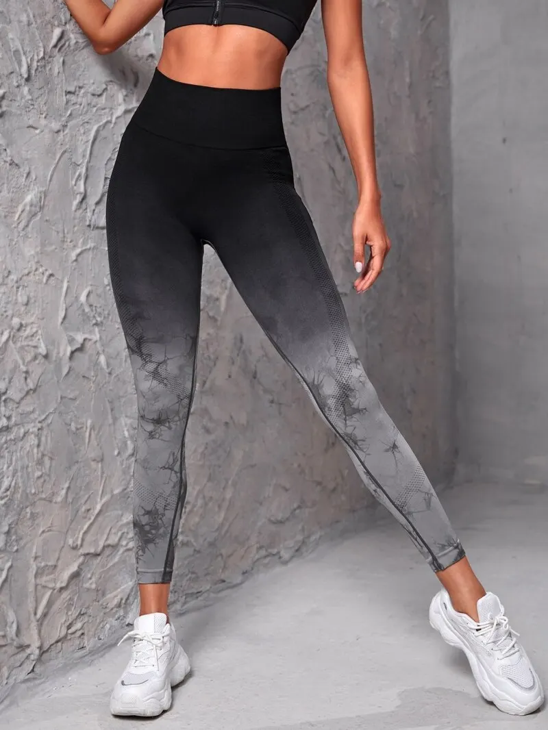 Yoga Pants Women Seamless Leggings Push Up Sports Fitness Joggings High Waist Gym Workout Scrunch Tie Dye Running Leggings 3