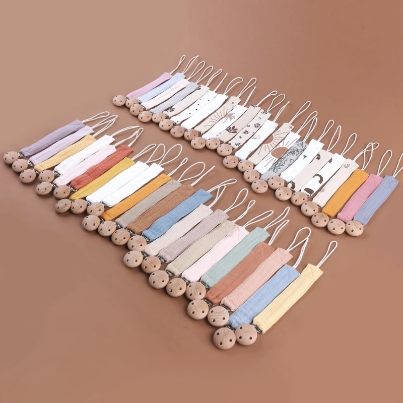 Catena per ciuccio per ciuccio in cotone per bambini corda per massaggiagengive Clip per giocattoli da masticare organizzatore per capezzoli String regalo per la dentizione del neonato