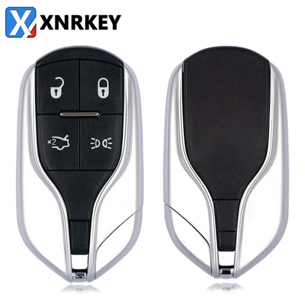 

XNRKEY 4 Button Remote Smart Luxury Car Key Shell Fob for Maserati President Ghibli Quattroporte Levant Replacement Key Case