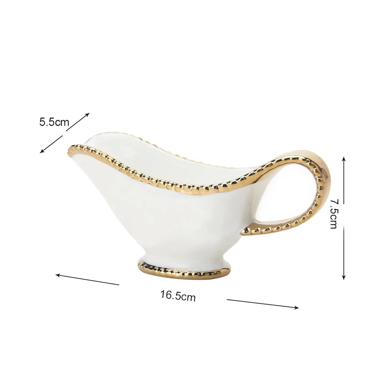 Porcelain Gravy Boat Accesory Sauce Boat Container for Beefsteak Dining Milk