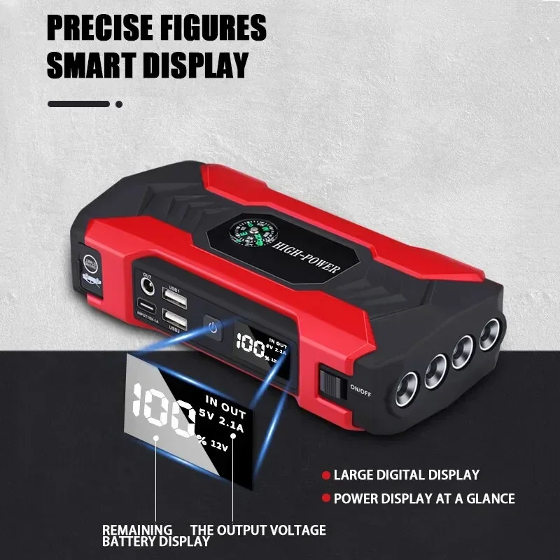 28000mAh Car Jump Starter Device 12V Portable Power Bank Automotive Battery Charger Car Battery Starter Electrical Appliance