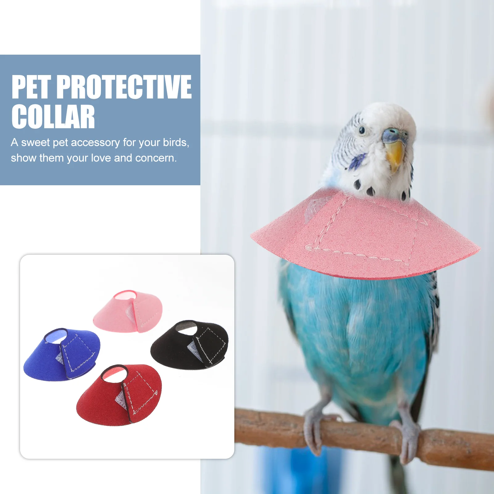 Parrot Plucking Bird Neck Collar Birds Protective Recovery Anti-scratch Baby Pet