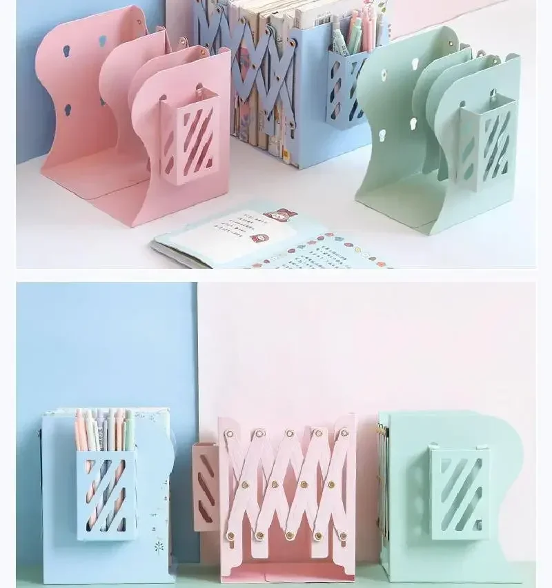 다기능 정리함 사무용품 거치대 북엔드 펜, 모란디 책 2, 카와이 금속 문구 1