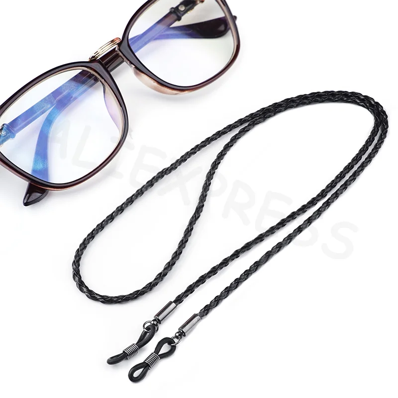 Braided Leather Rope Lanyard for Non-Slip Eyewear Retention in Outdoor Sports