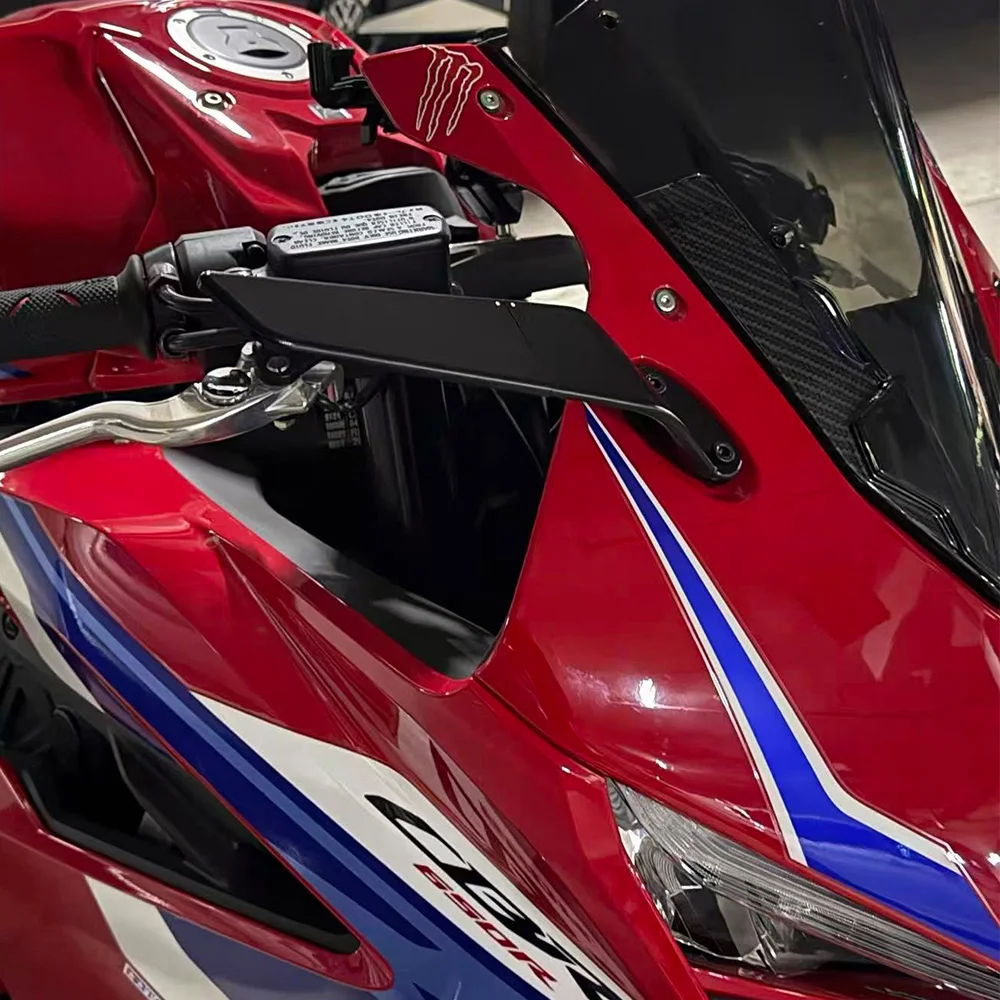 혼다 CBR 650R 2019-2026 2024 2023 2022용 CBR650R 리어뷰 미러, 스텔스 스포츠 윙렛 미러 키트, 조절 가능한 스텔스 미러