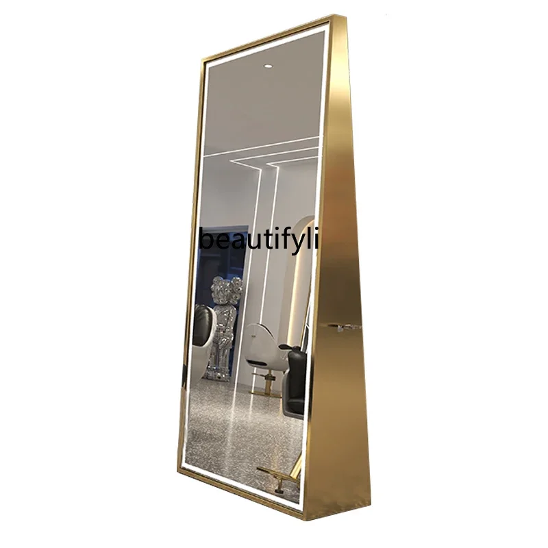 

Hair Salon Body Double-Sided Mirror Barber Shop Single-Sided with Light Wall Hair Cutting Mirror for Hair Salon