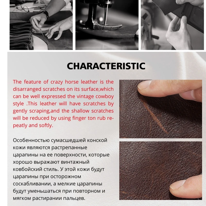 Men PU Leather Vintage Money Clip Wallet Bifold Card Holder Business Purse