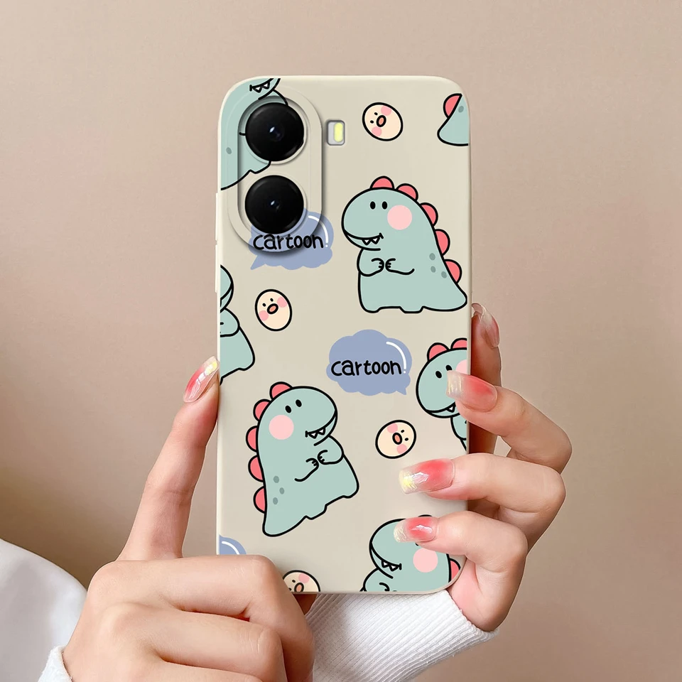 Personalized Girl Dinosaur Liquid Shockproof Non-slip Bumper Case
