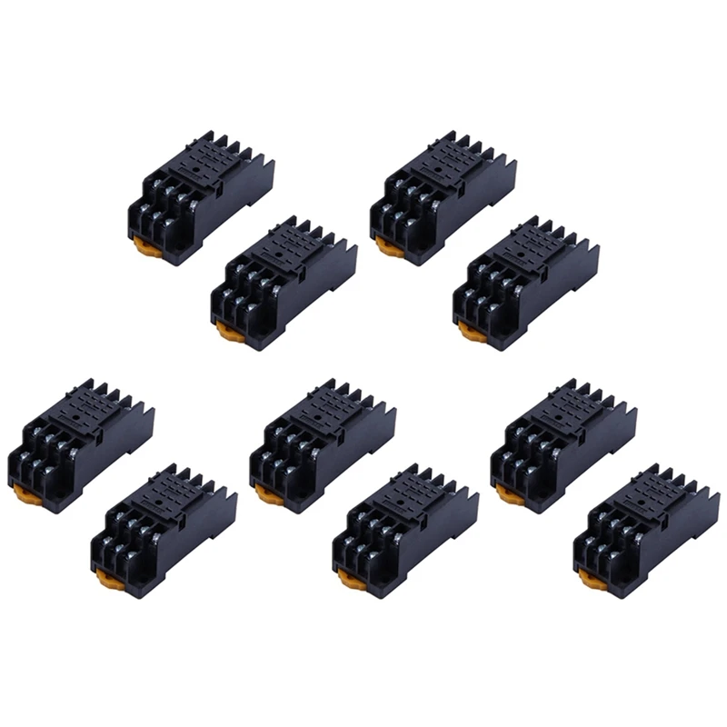 

10PCS PYF14A DIN Rail Power Relay Socket Base 14 Pin For MY4NJ HH54P MY4